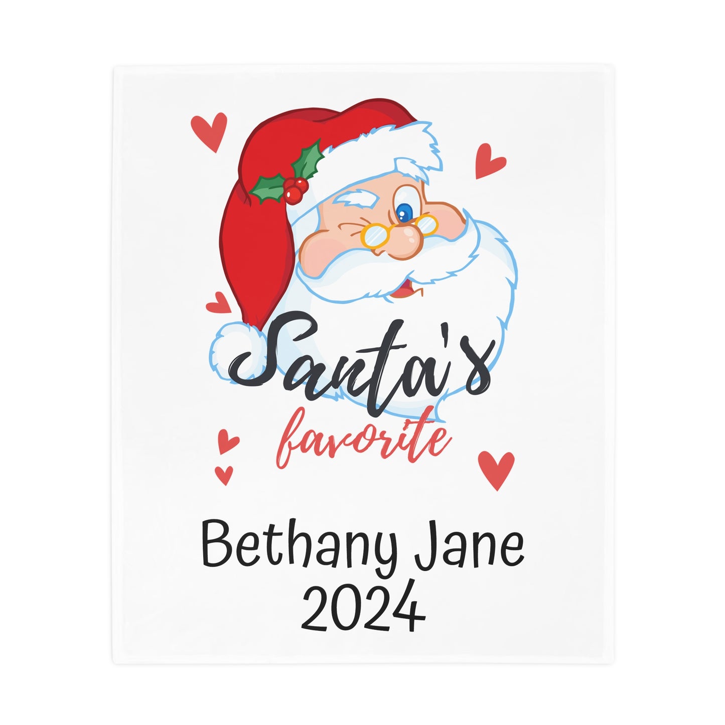 Customisable Santa's Favourite Plush Fleece Blanket