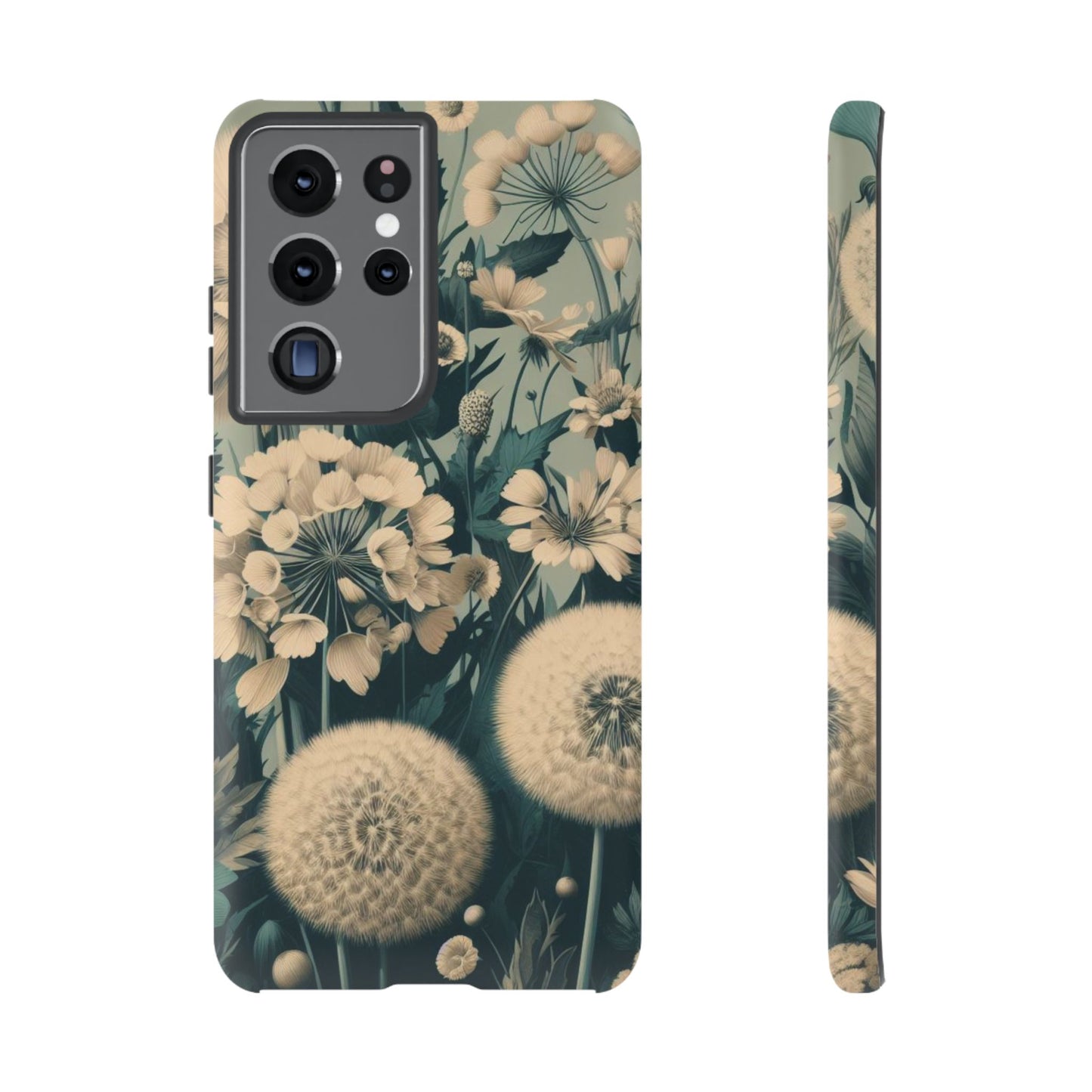 Blue & Cream Flowers Tough Cases iPhone/Google/Samsung