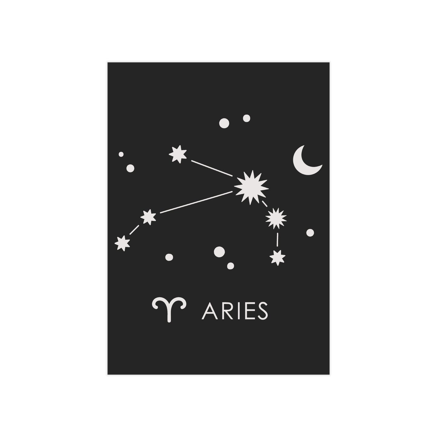 Aries Starmap Unframed Prints - black