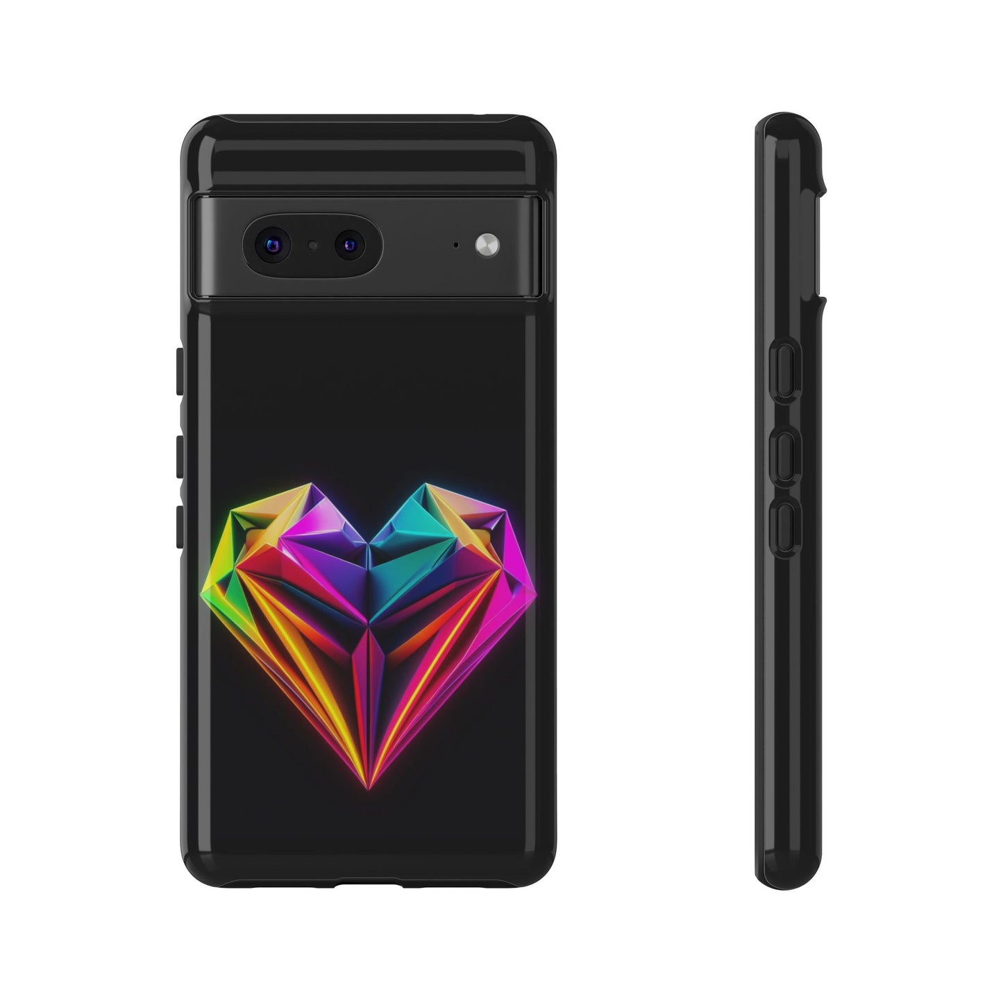 Origami Neon Heart Tough Cases iPhone/Google/Samsung