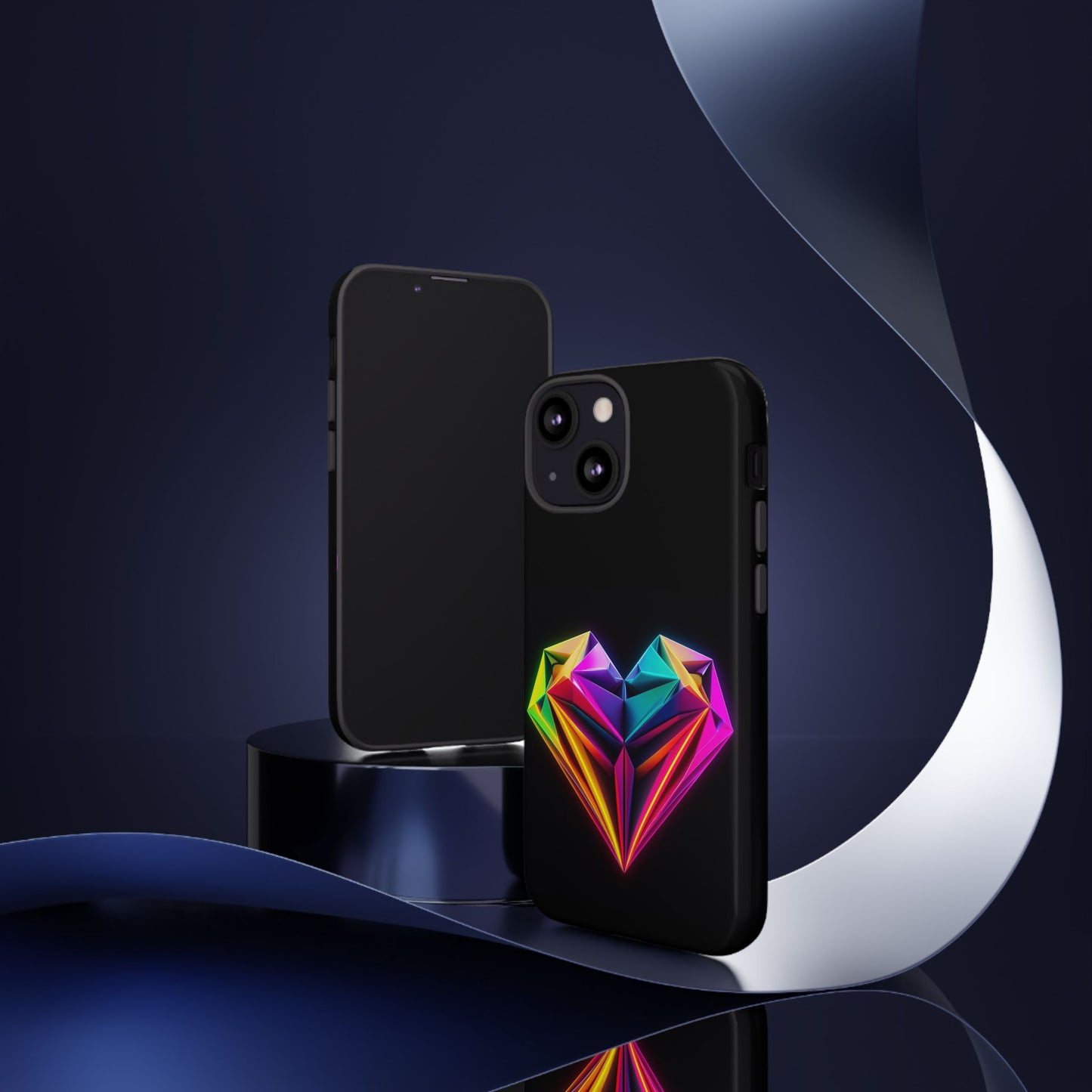 Origami Neon Heart Tough Cases iPhone/Google/Samsung