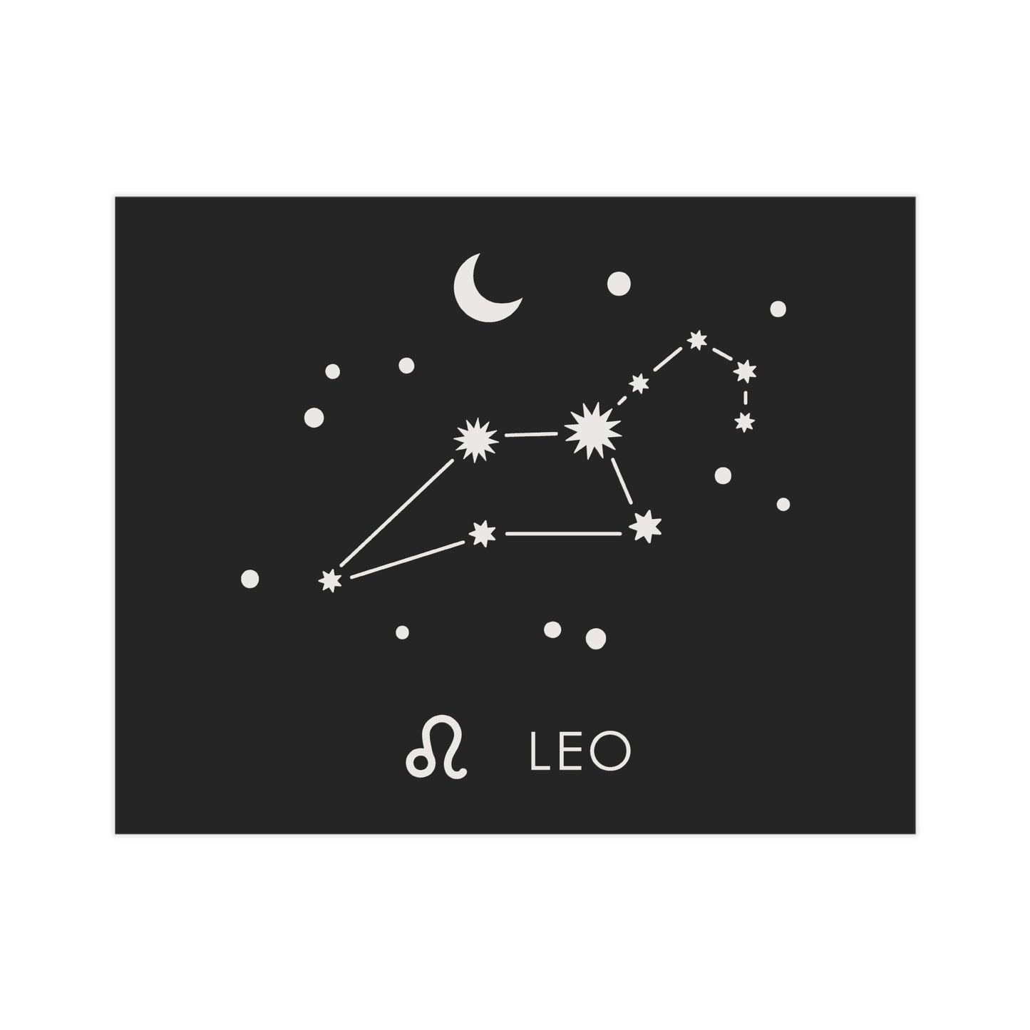 Leo Starmap Unframed Prints - black