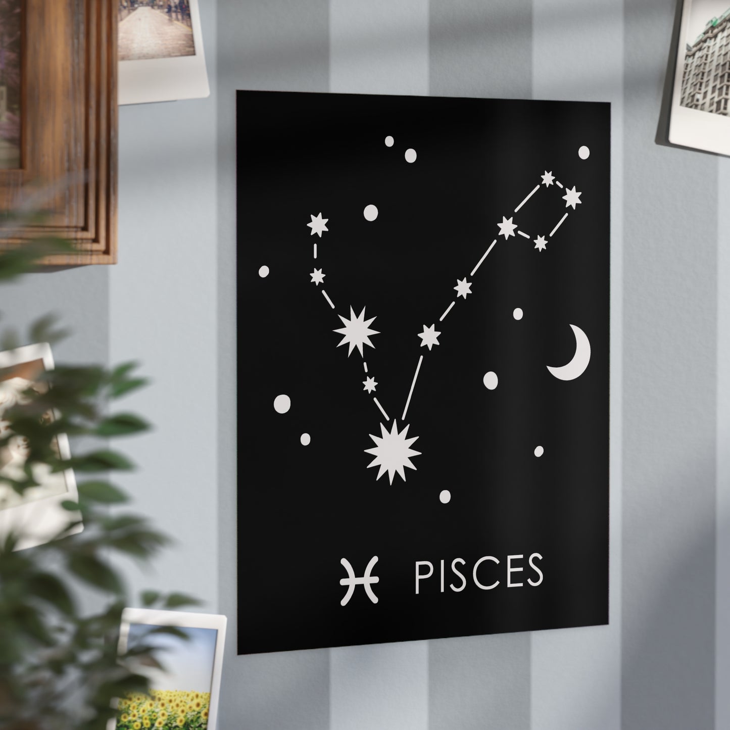 Pisces Starmap Unframed Prints - black