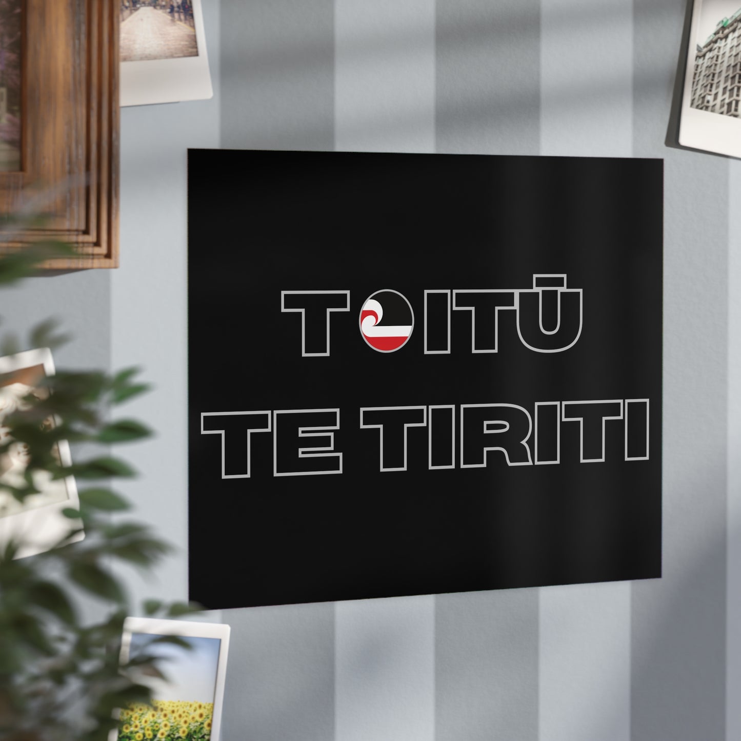 Toitū Te Tiriti Unframed Prints - black