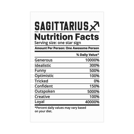 Sagittarius Nutrition Unframed Prints - white