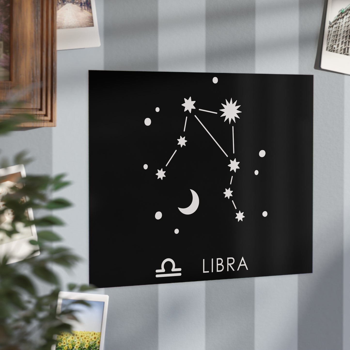 Libra Starmap Unframed Prints - black