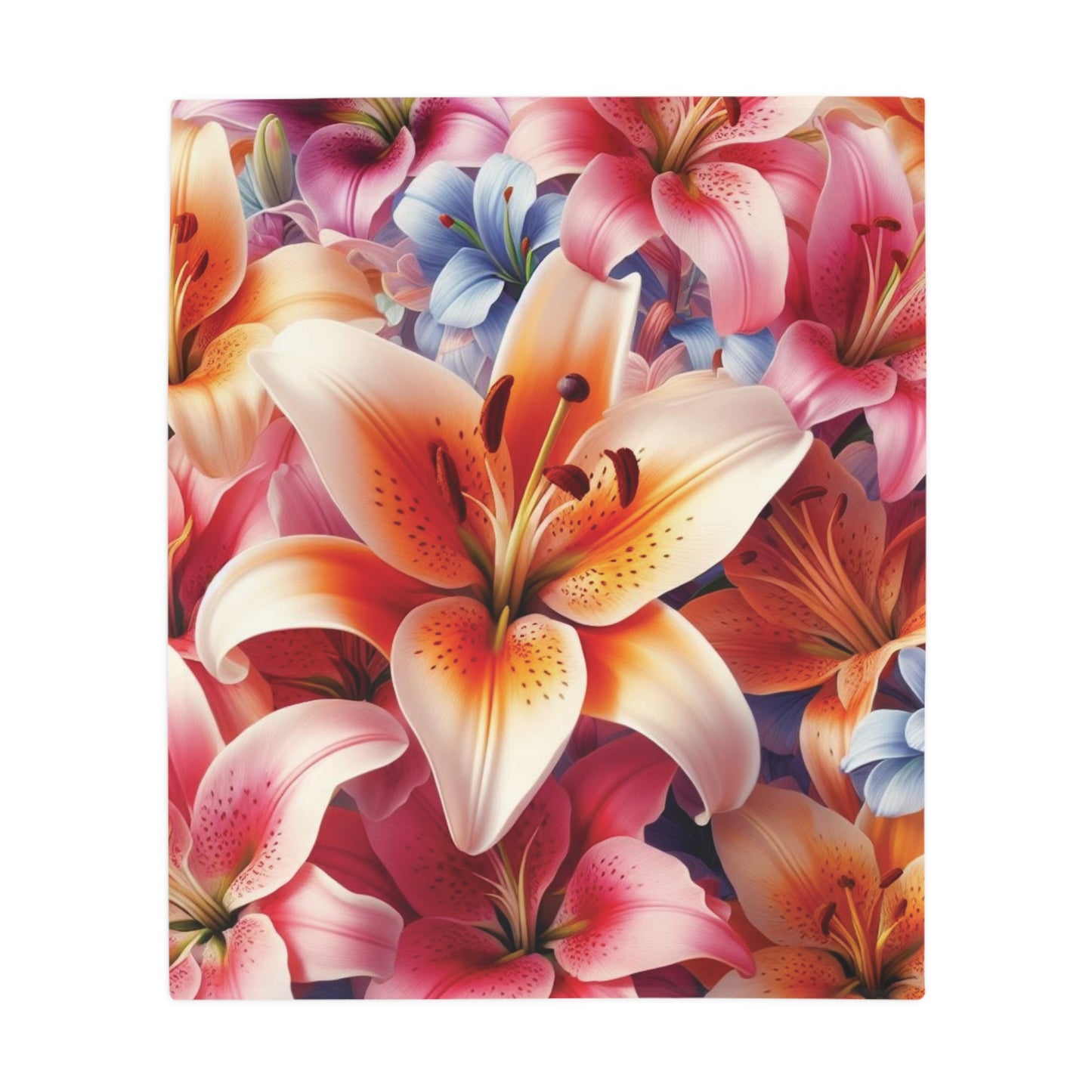 Lillies Plush Fleece Blanket