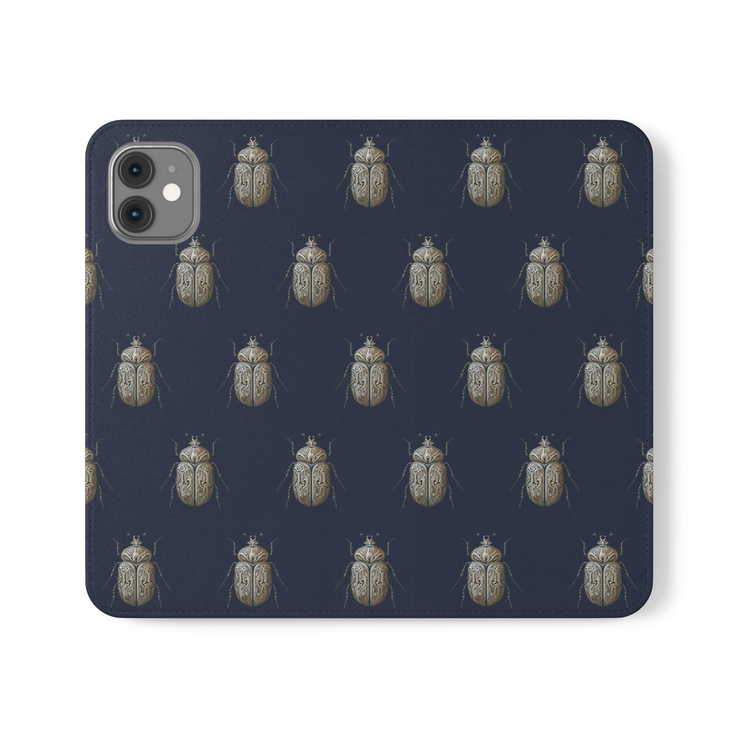 Carved Beetle Flip Cases for iPhone/Samsung - navy