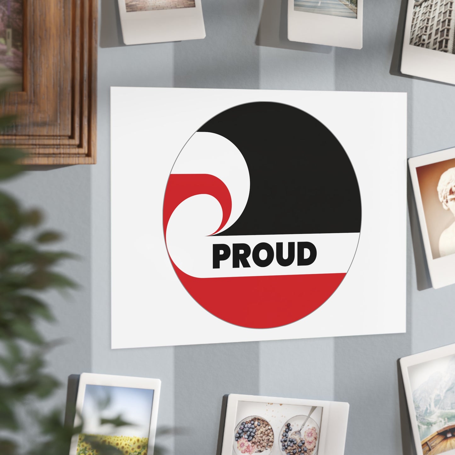 PROUD (circle) Unframed Prints - white