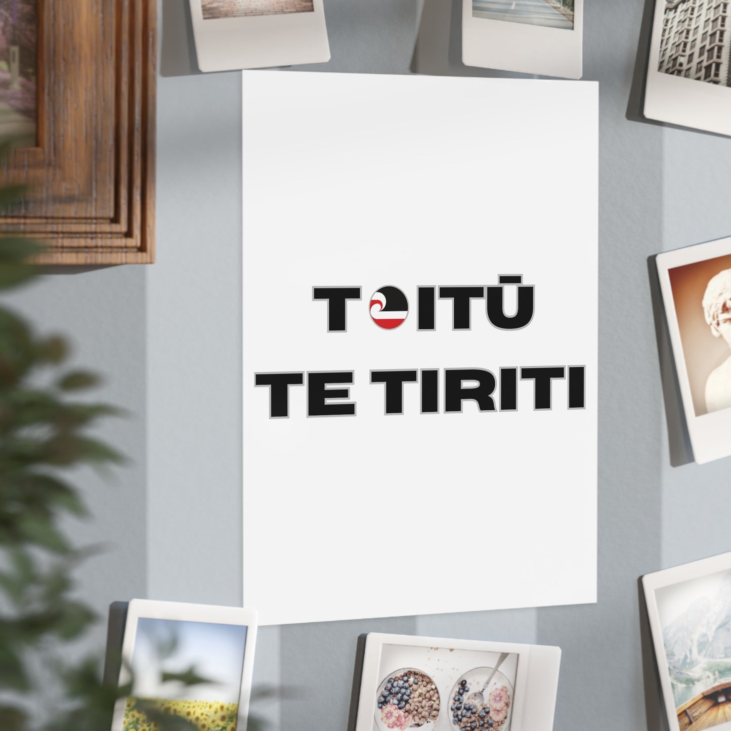 Toitū Te Tiriti Unframed Prints - white