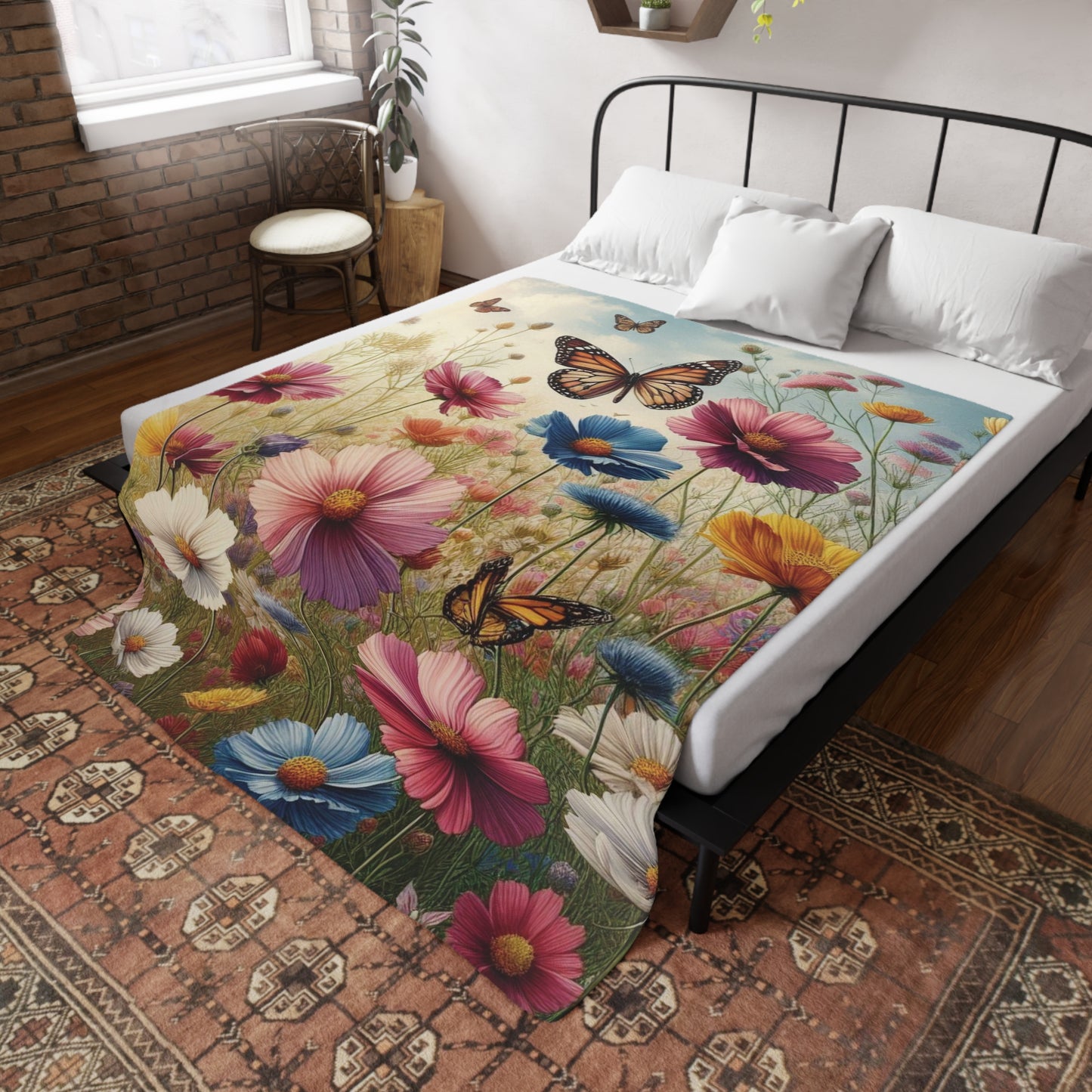 Wild Flowers #2 Plush Fleece Blanket