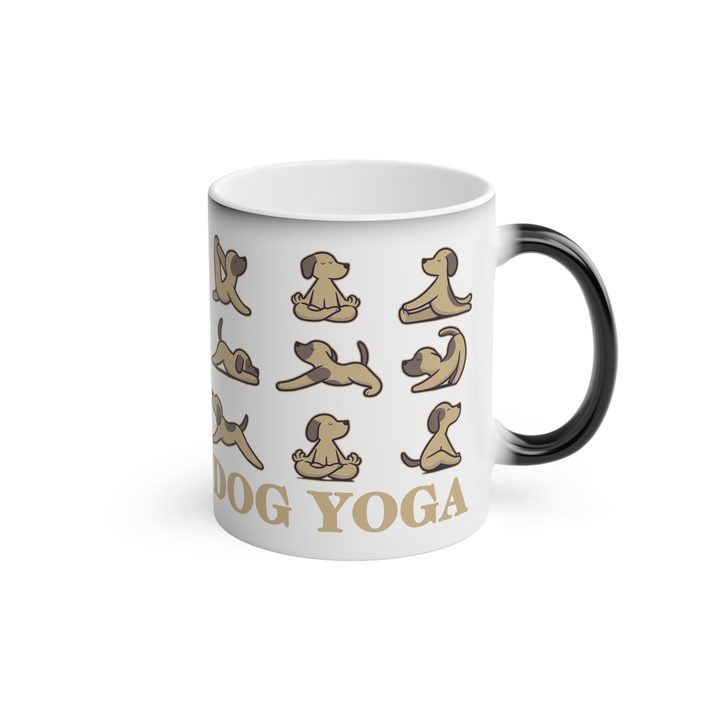 Dog Yoga Magic Mug - Color Changing Heat Sensitive Cup for Relaxation and Meditation