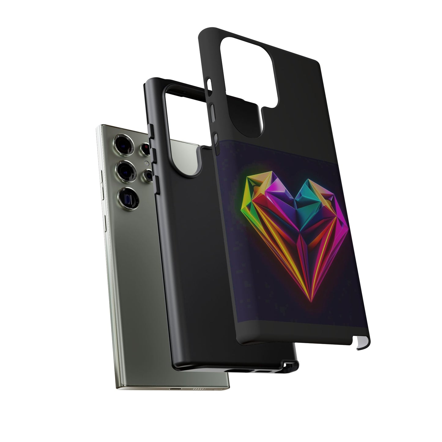 Origami Neon Heart Tough Cases iPhone/Google/Samsung