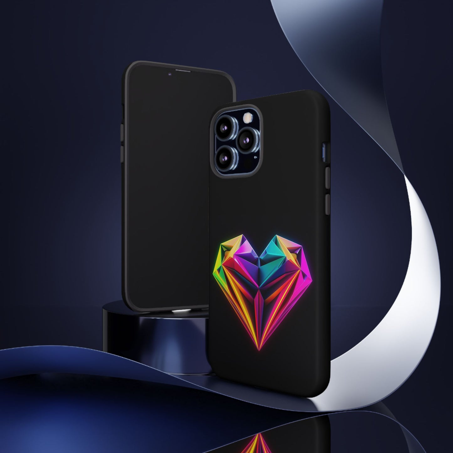 Origami Neon Heart Tough Cases iPhone/Google/Samsung