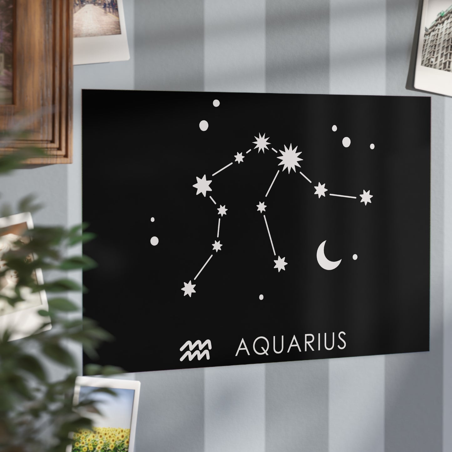 Aquarius Starmap Unframed Prints - black