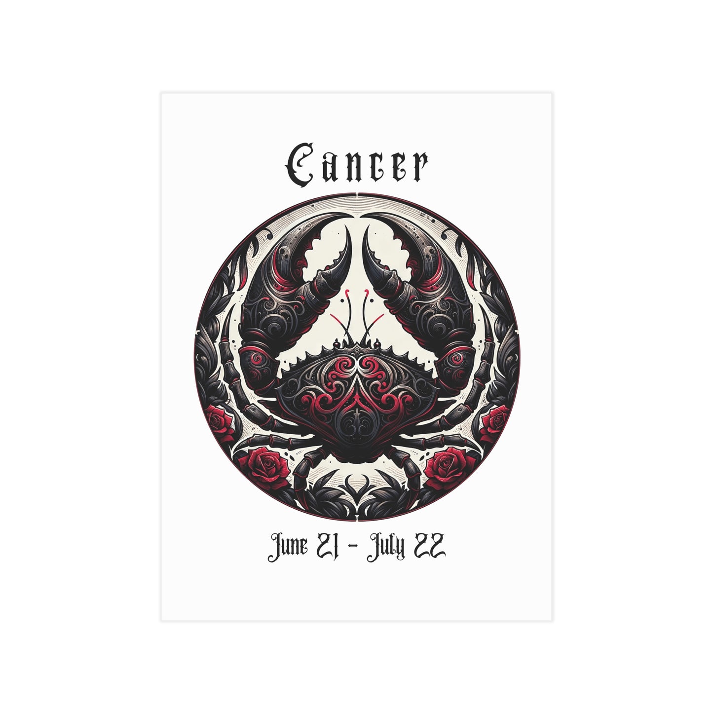 Gothic Cancer Unframed Prints - white