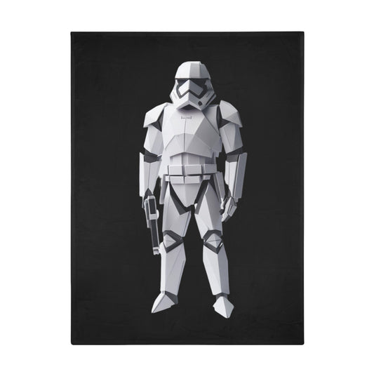 Origami Storm Trooper Plush Fleece Blanket - Black