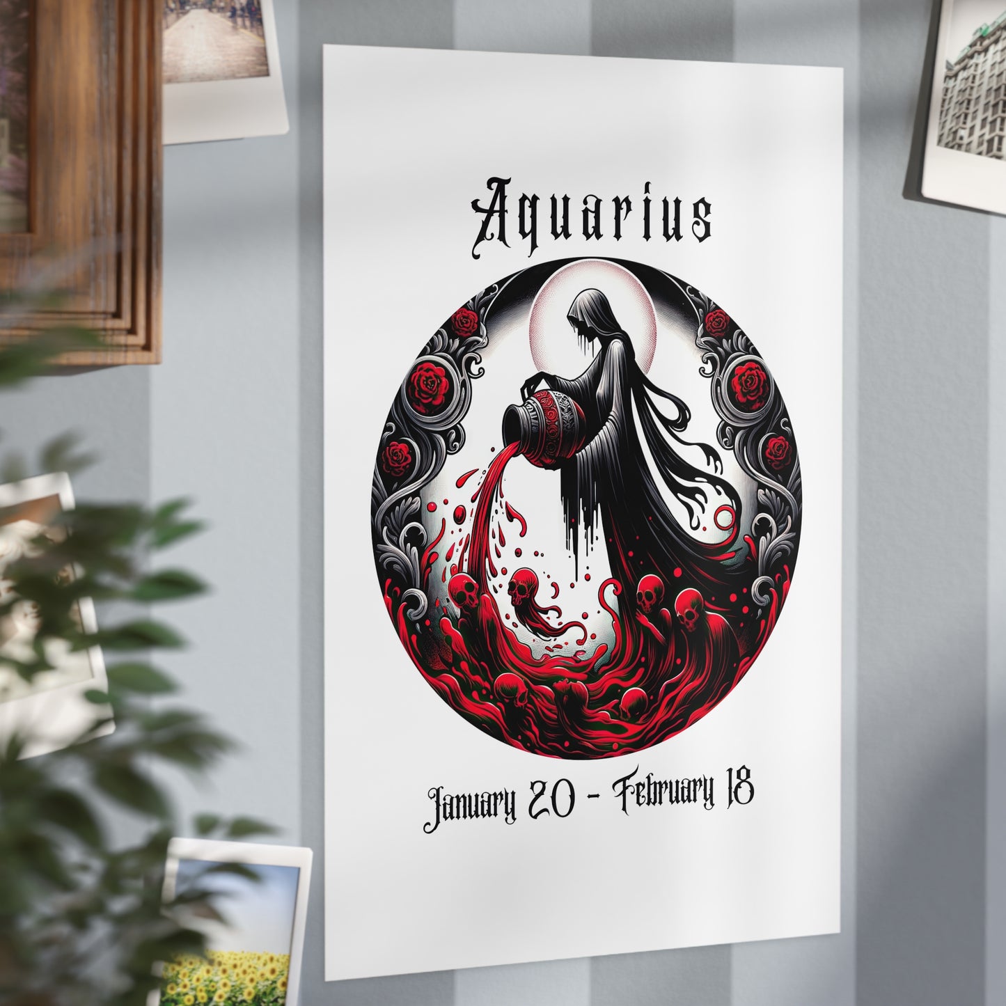 Gothic Aquarius Unframed Prints - white