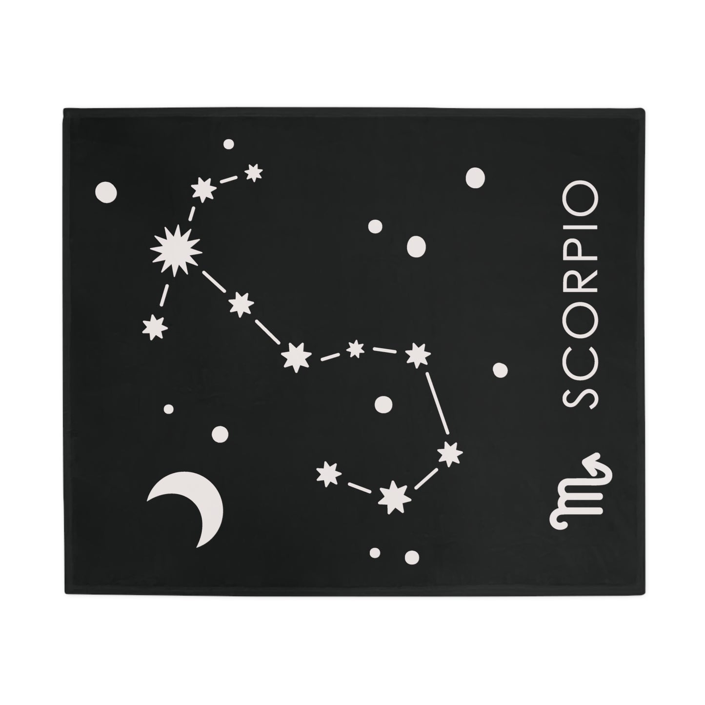 Scorpio Star Map Plush Fleece Blanket - black