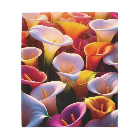 Bright Calla Lillies Plush Fleece Blanket