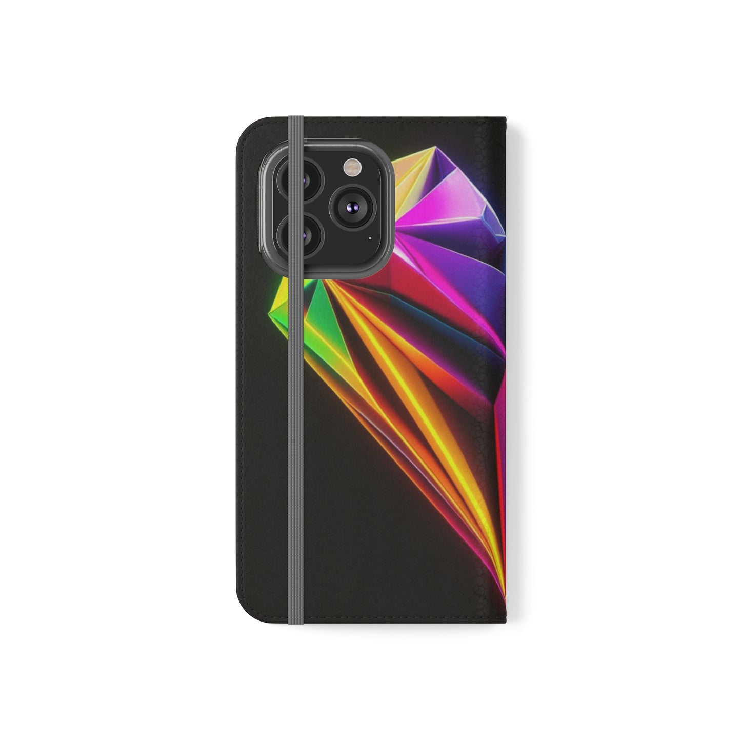 Origami Neon Heart Flip Cases - iPhone/Samsung