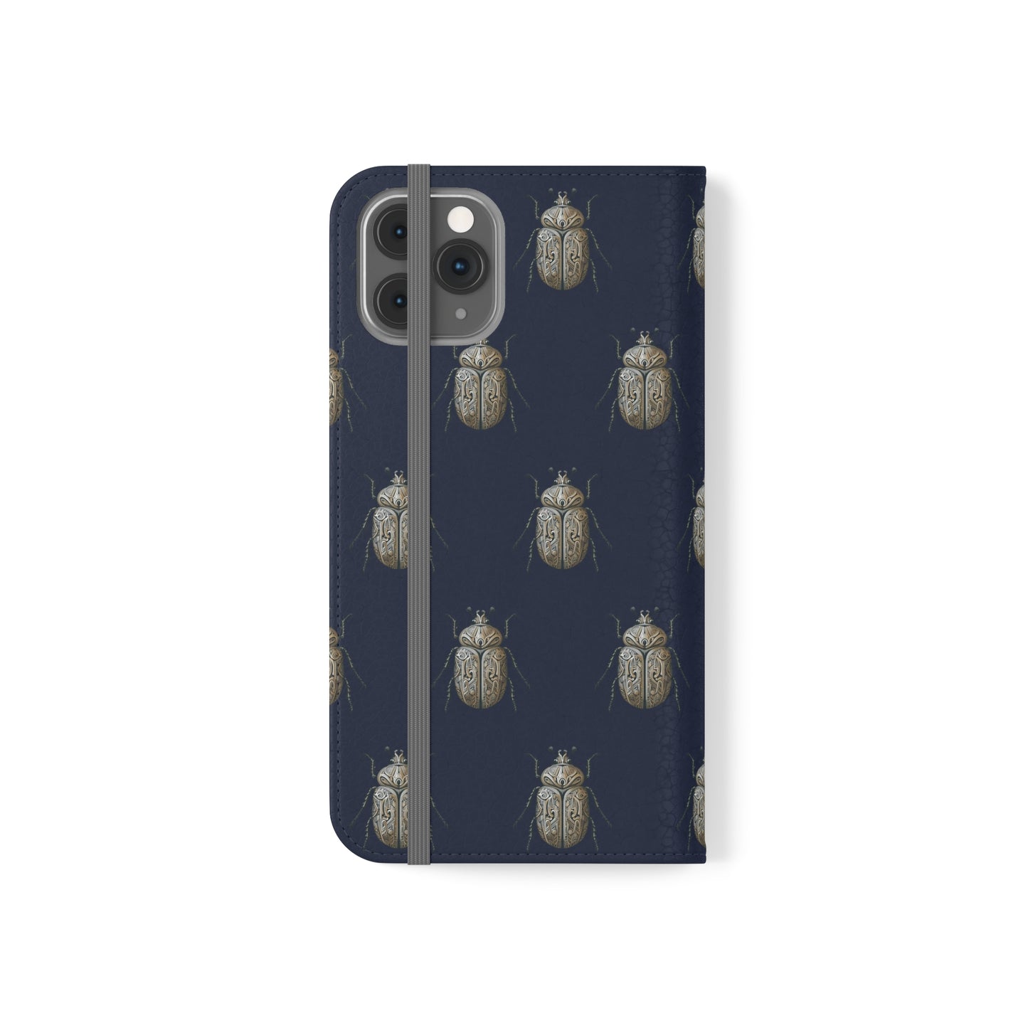 Carved Beetle Flip Cases for iPhone/Samsung - navy