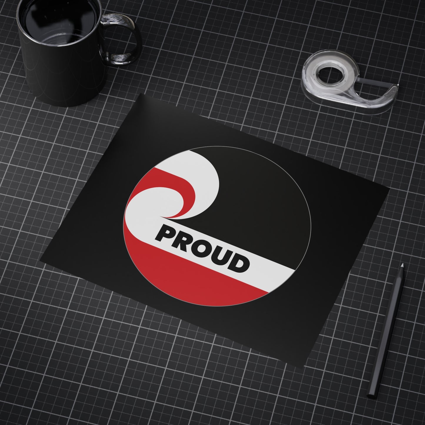 PROUD (circle) Unframed Prints - black