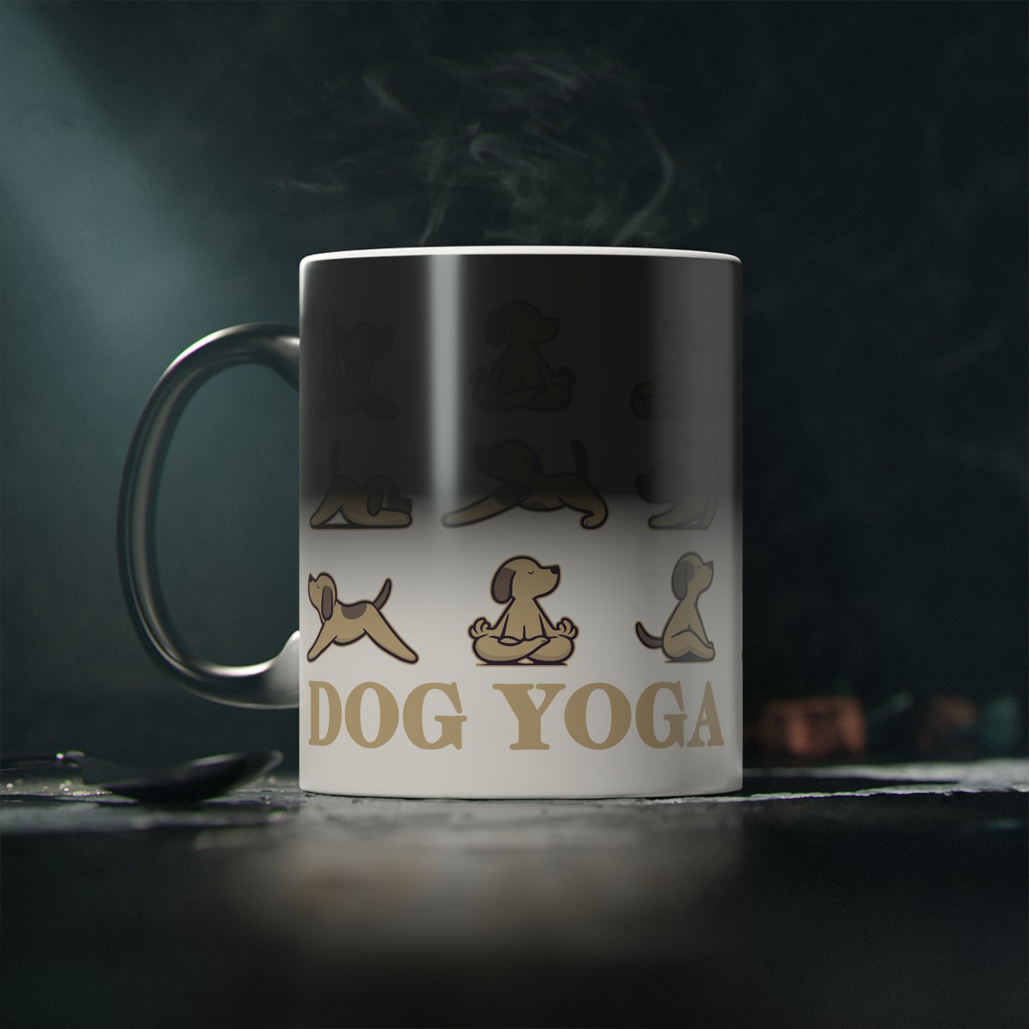 Dog Yoga Magic Mug - Color Changing Heat Sensitive Cup for Relaxation and Meditation