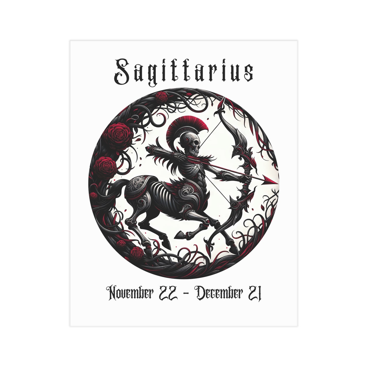 Gothic Sagittarius Unframed Prints - white