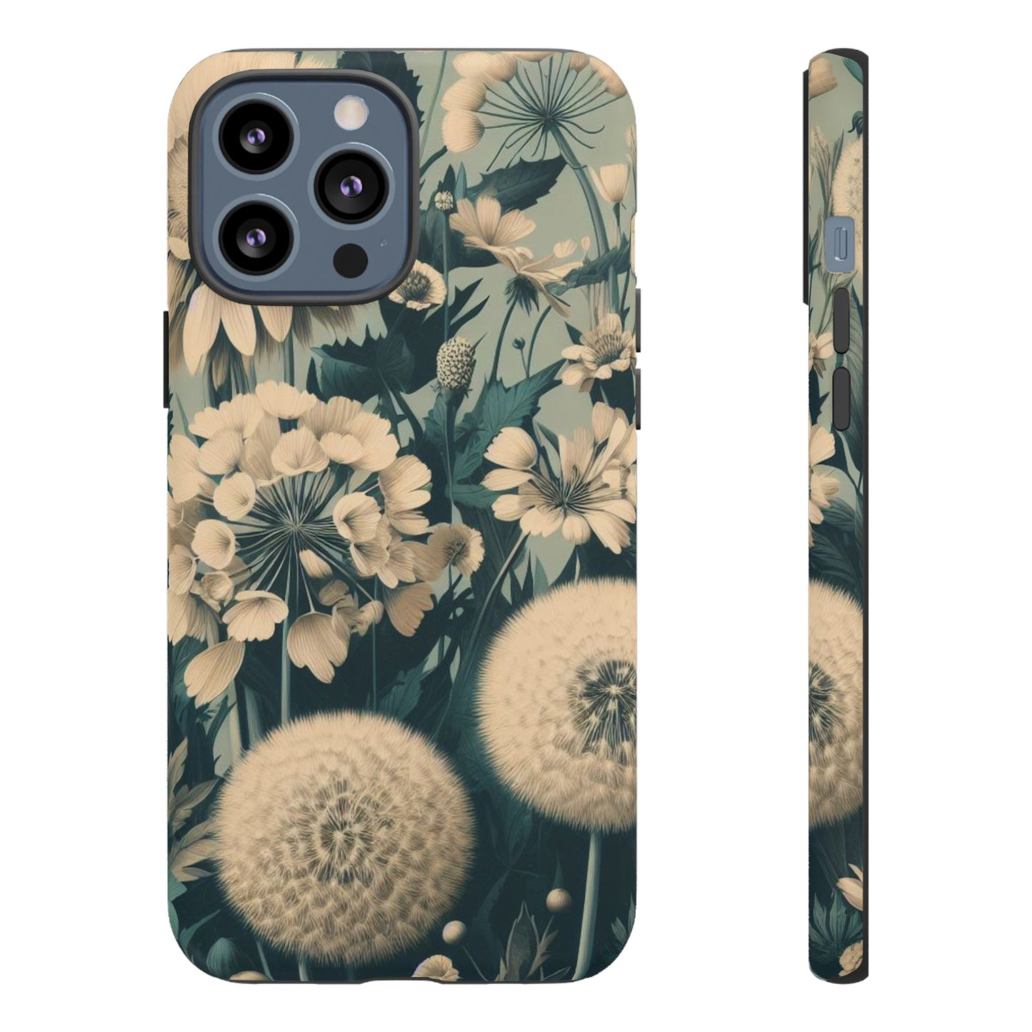 Blue & Cream Flowers Tough Cases iPhone/Google/Samsung