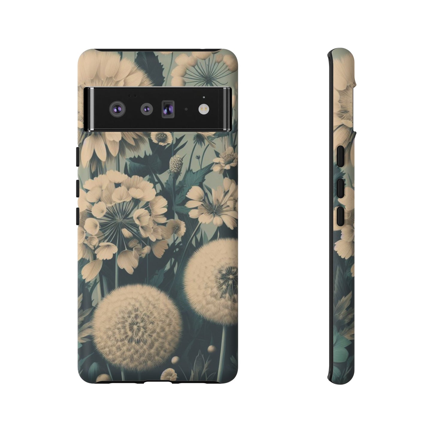 Blue & Cream Flowers Tough Cases iPhone/Google/Samsung