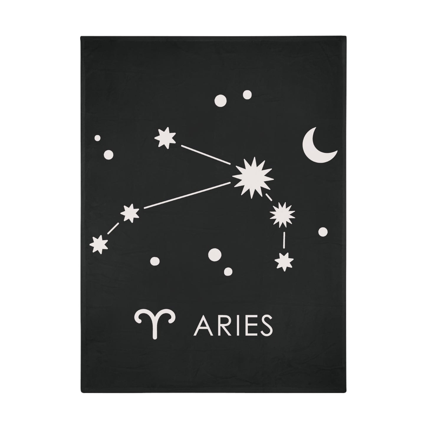 Aries Star Map Plush Fleece Blanket - black