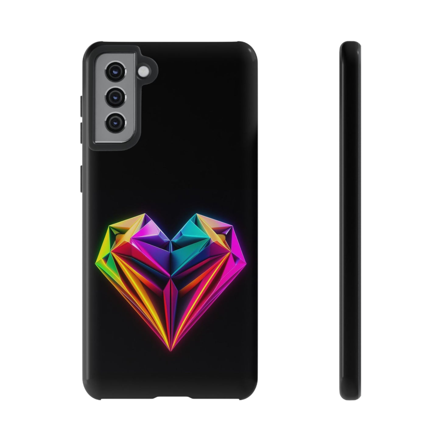 Origami Neon Heart Tough Cases iPhone/Google/Samsung