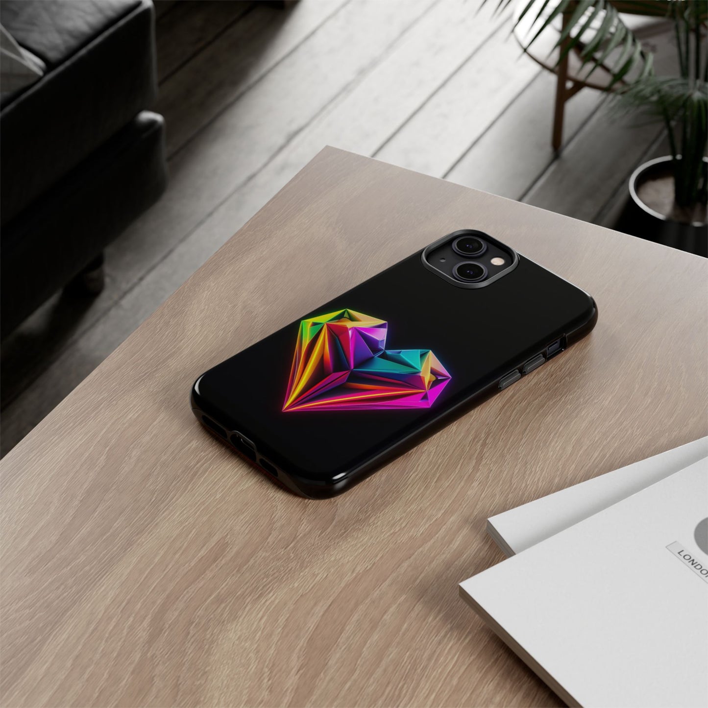 Origami Neon Heart Tough Cases iPhone/Google/Samsung