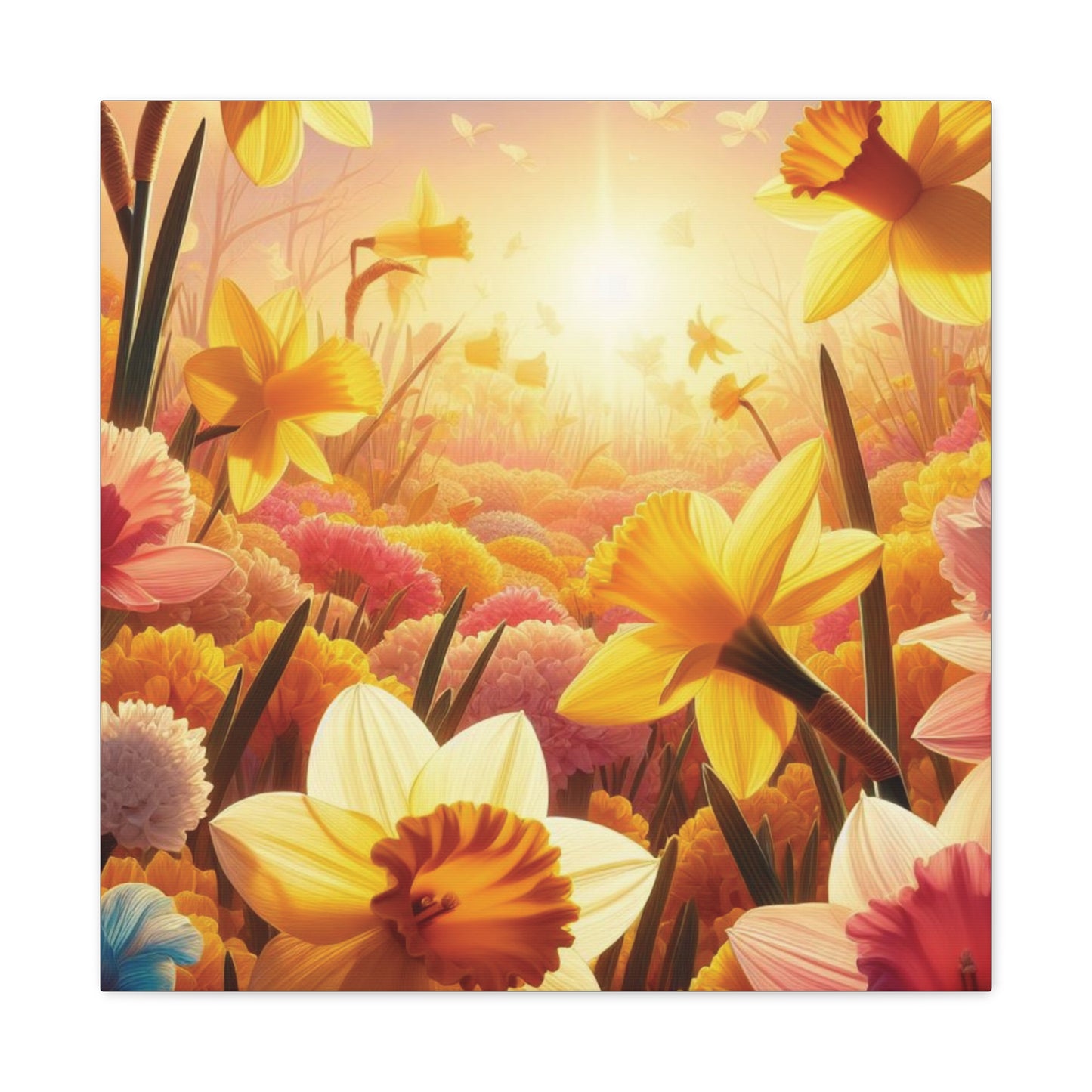 Daffodils Classic Canvas - Black