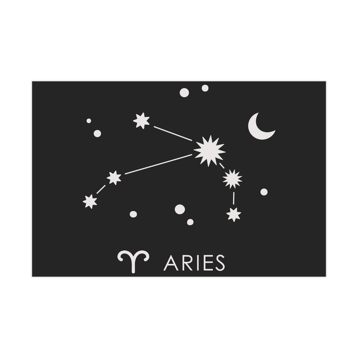 Aries Starmap Unframed Prints - black