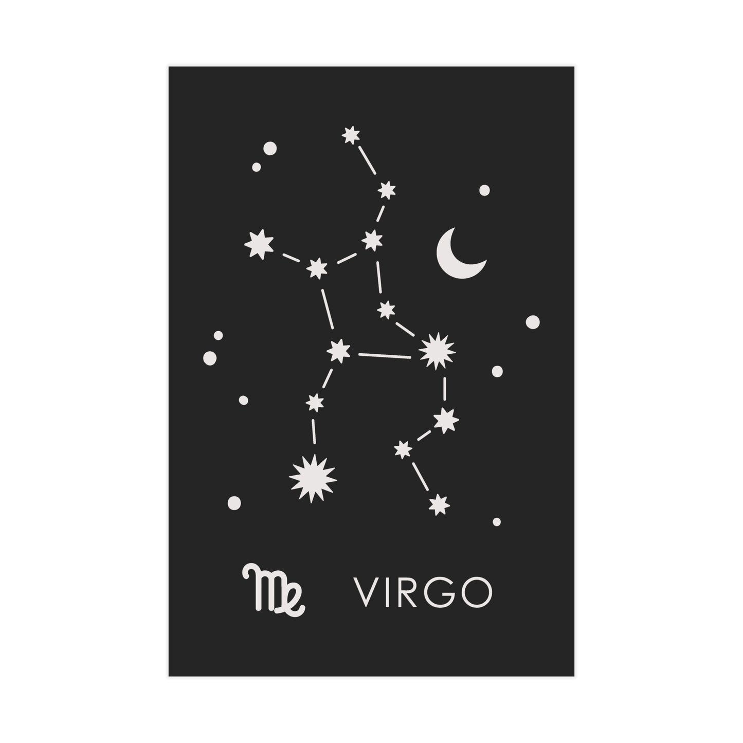 Virgo Starmap Unframed Prints - black