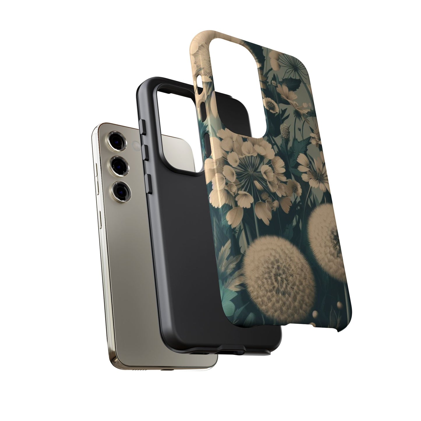 Blue & Cream Flowers Tough Cases iPhone/Google/Samsung