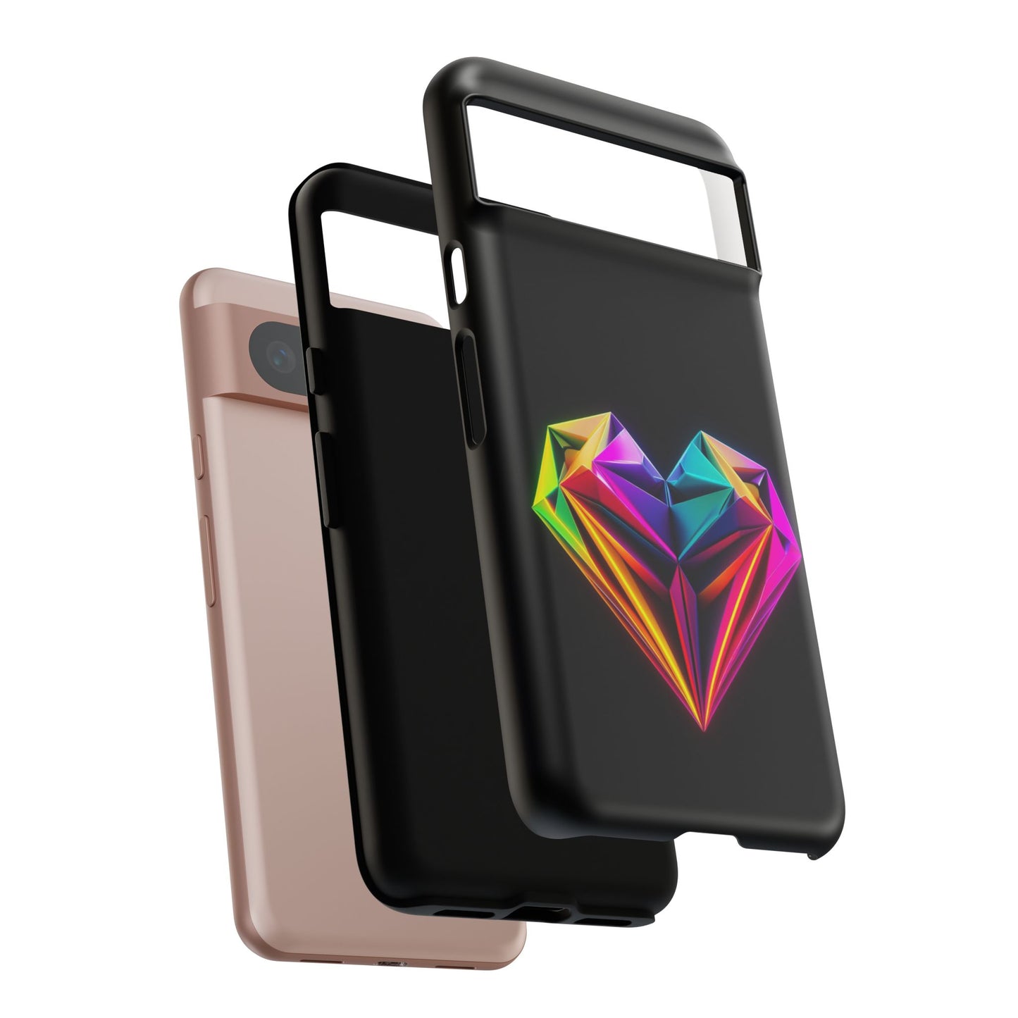 Origami Neon Heart Tough Cases iPhone/Google/Samsung