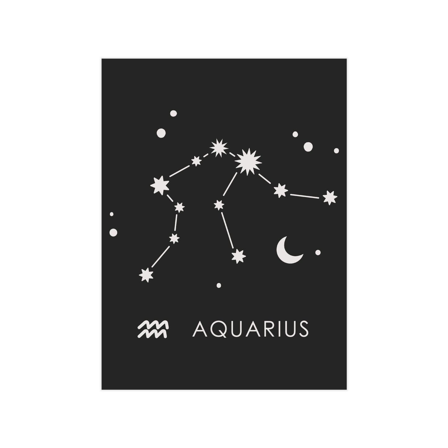 Aquarius Starmap Unframed Prints - black