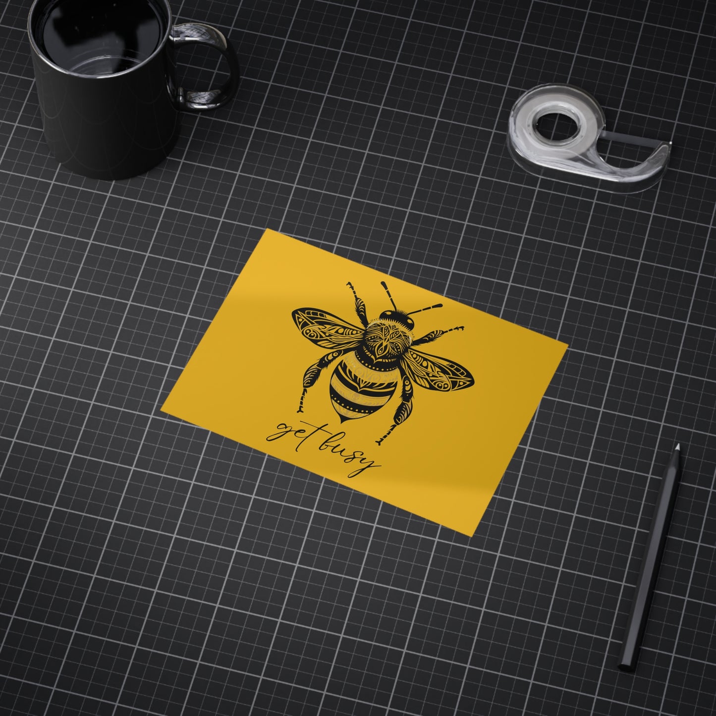 Get Busy Bee Unframed Prints - yellow