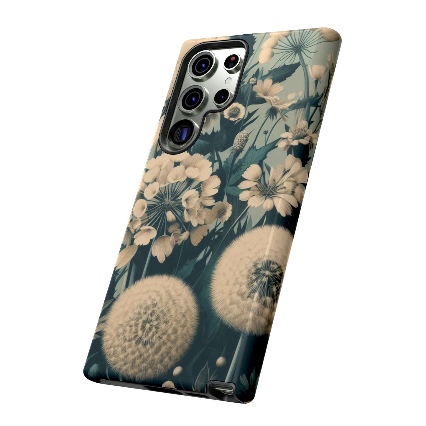 Blue & Cream Flowers Tough Cases iPhone/Google/Samsung