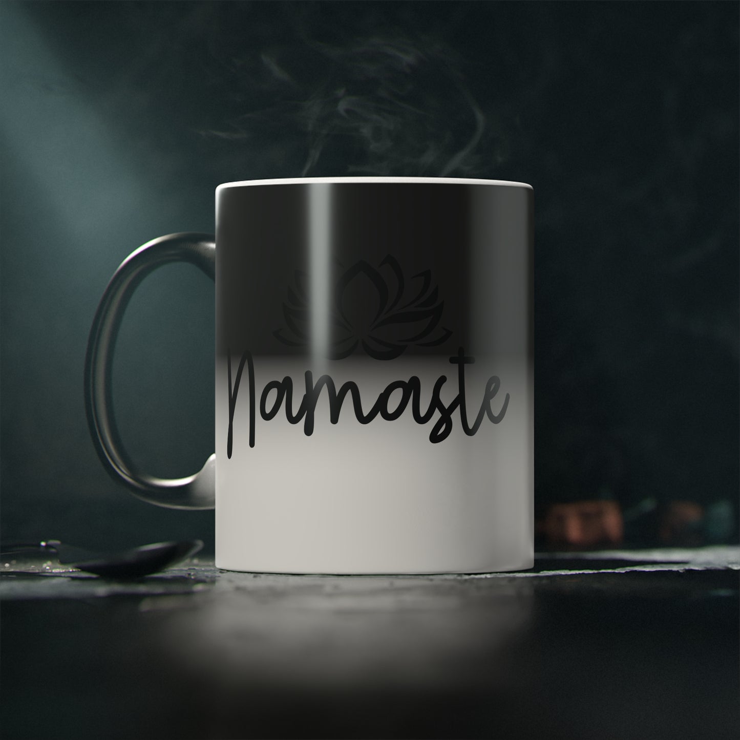 Namaste (Lotus) Magic Mug - Color Changing Heat Sensitive Cup for Relaxation and Meditation