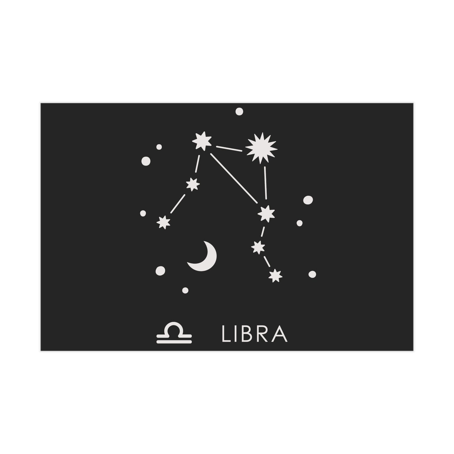 Libra Starmap Unframed Prints - black