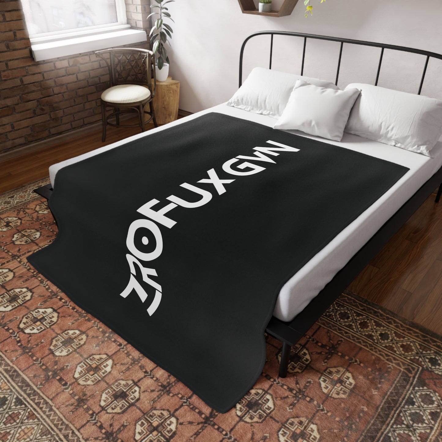 ZROFUXGVN Plush Fleece Blanket - Black