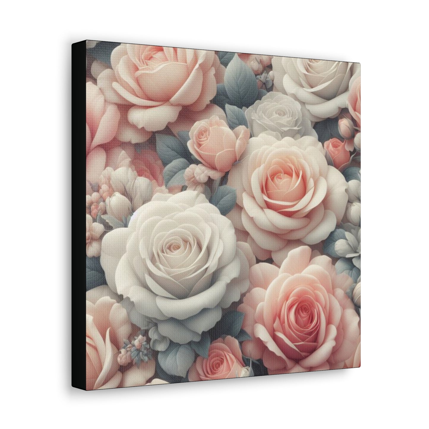 Roses #1 Classic Canvas - Black