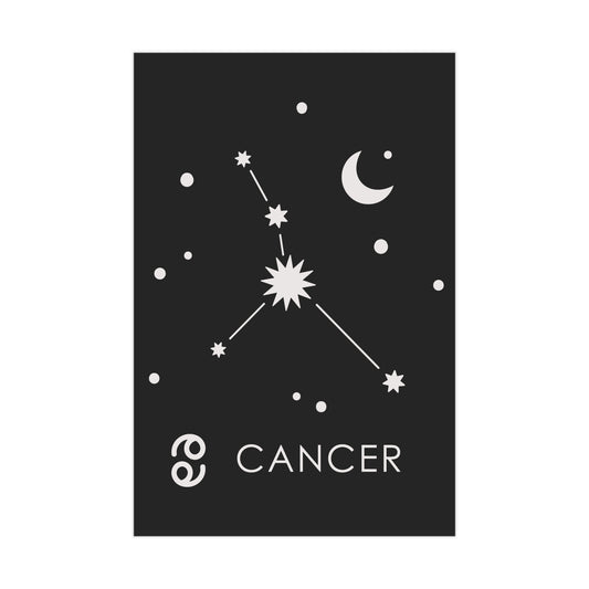 Cancer Starmap Unframed Prints - black