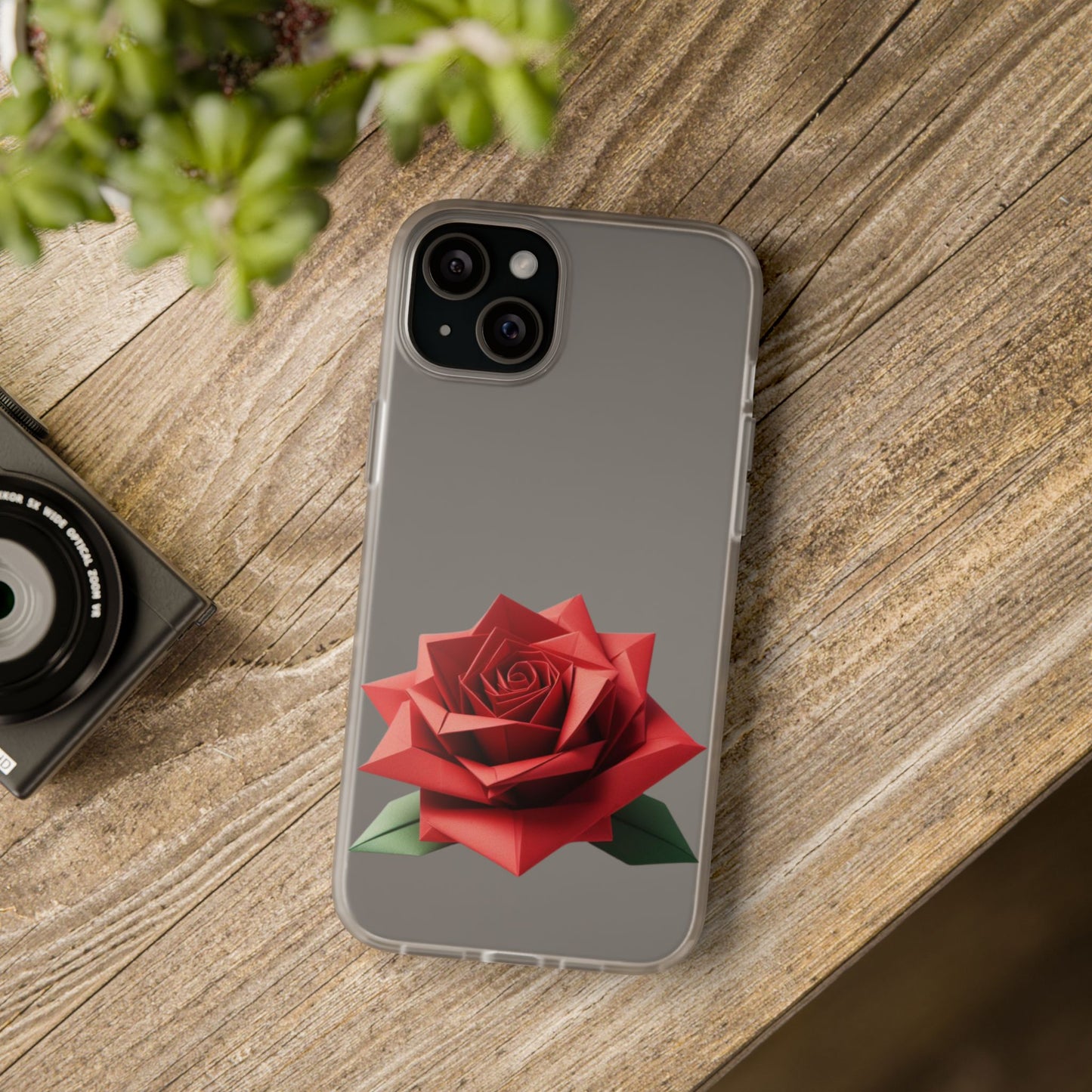 Origami Red Rose Flexi Cases