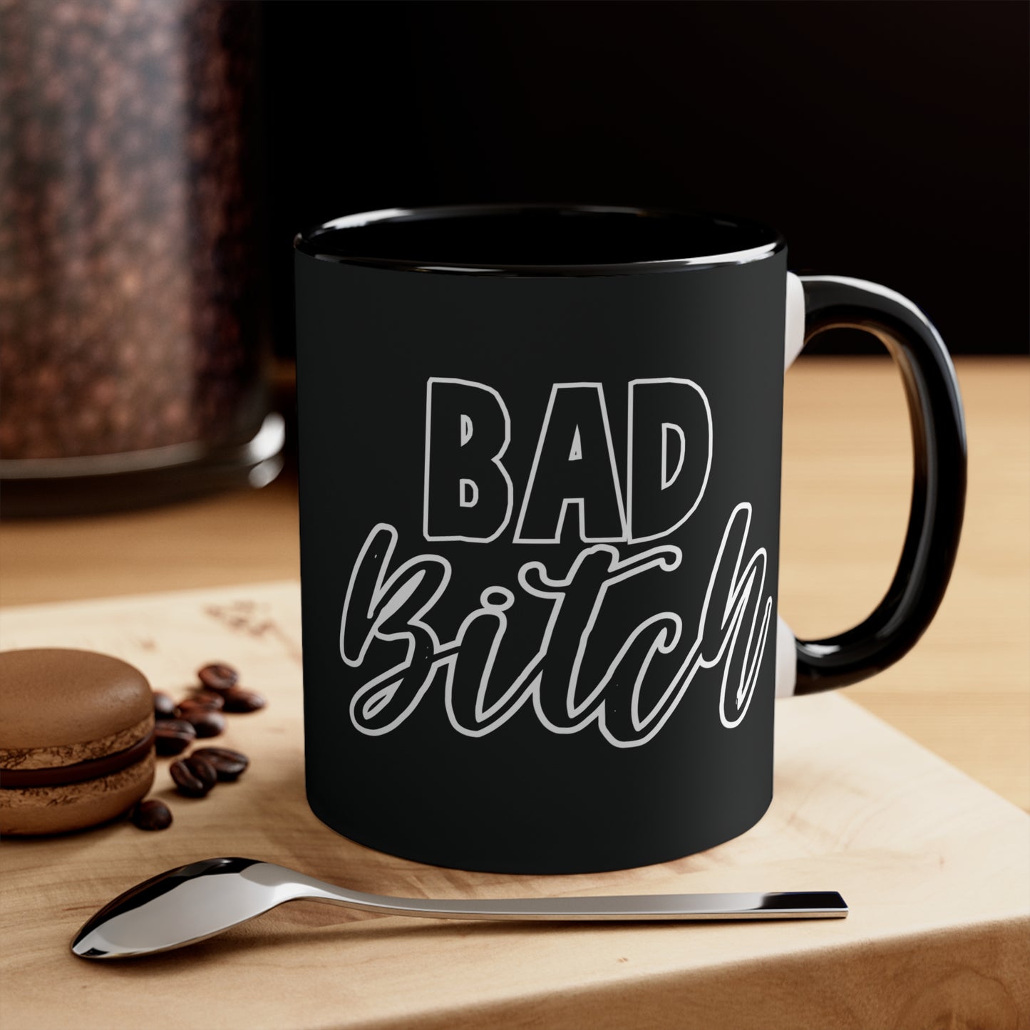 Bad Bitch Colorful Accent Mug 11oz - For Adults Only - Black