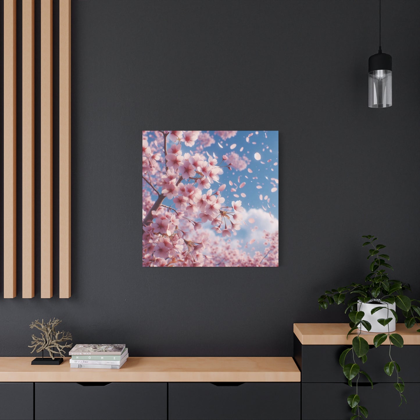 Cherry Blossoms Classic Canvas - Black